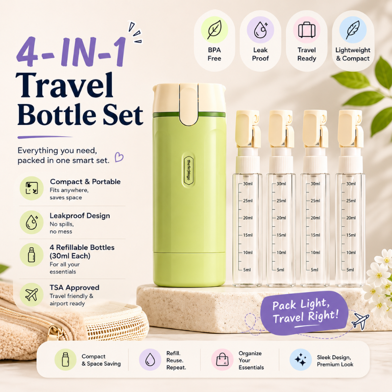 InfinityGo 4-in-1 Travel Bottle Set