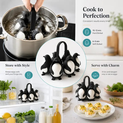 Egguins™ The 6-in-1 Penguin Egg Boiler, Holder & Server