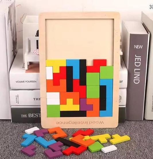 BrainBlocks™ Wooden Tetris Puzzle Set