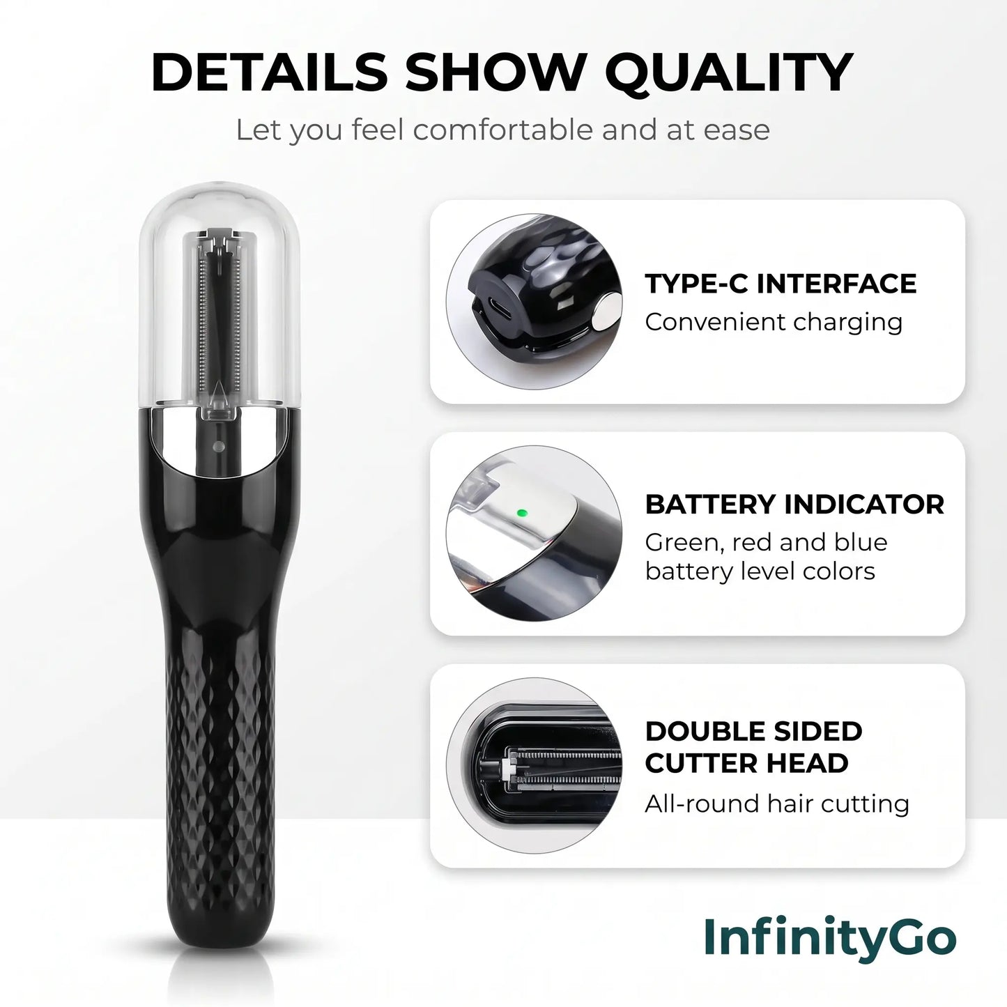 InfinityGo Cordless Split End Hair Trimmer